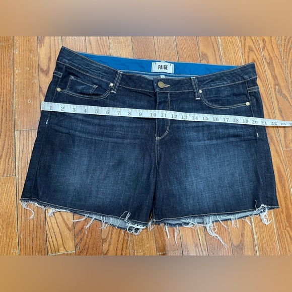 PAIGE Women's Deep Indigo Jean Shorts - Picture 9 of 9